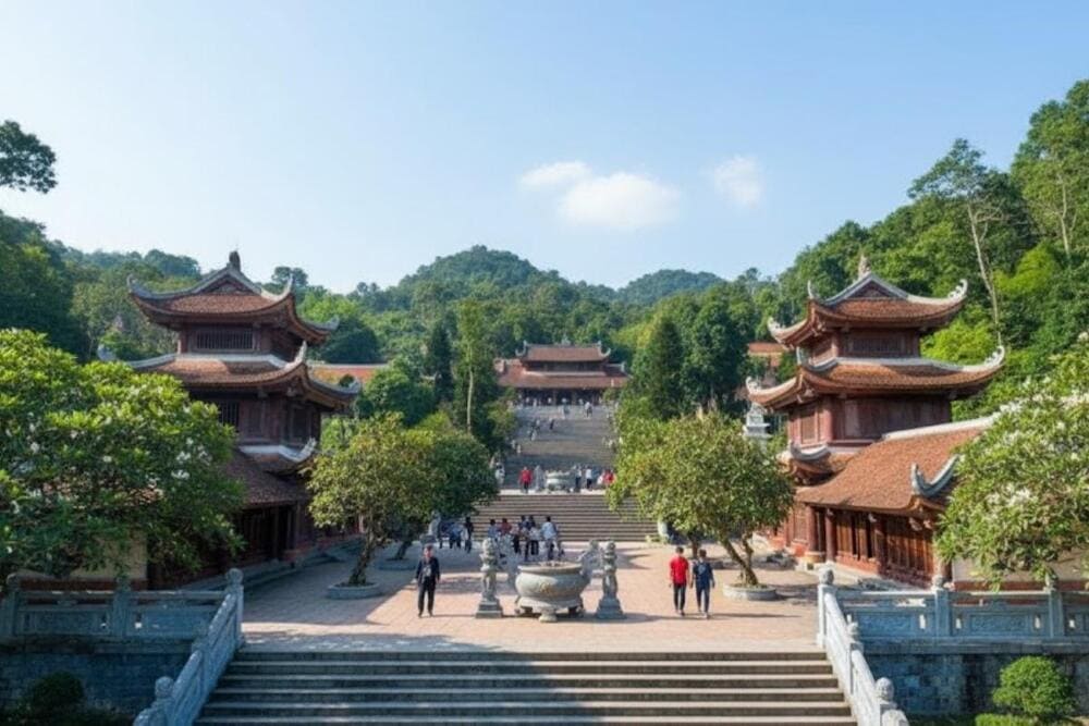 Quần thể danh thắng ch&ugrave;a Hương tọa lạc rải r&aacute;c tr&ecirc;n dải n&uacute;i đ&aacute; v&ocirc;i Hương Sơn